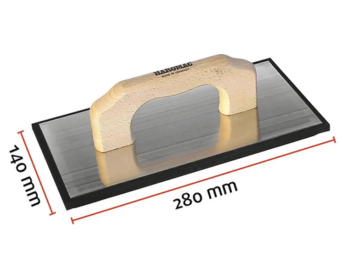Glättkelle mit Holzgriff, Blatt circa 280 mm lang und 140 mm breit