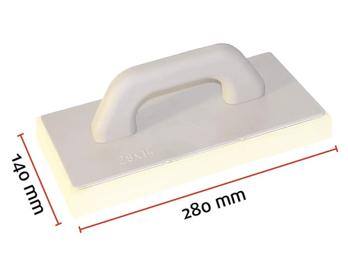 Schwammbrett mit den Maßen 280 mal 140 Millimeter.