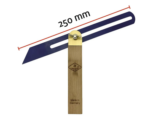 Verstellbarer Winkel mit Holzgriff und 250 Millimeter Schenkellänge