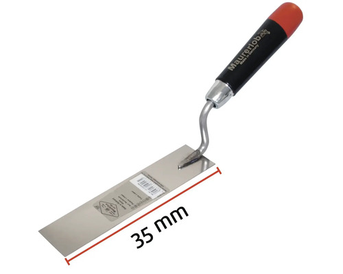 Truelle de maçon avec lame de 35 mm de large et manche en plastique