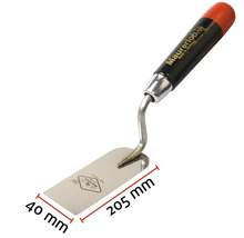 Truelle de maçon avec des dimensions de 205 mm de longueur et 40 mm de largeur