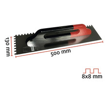 Spatule dentée, 500 x 130 mm, denture 8x8 mm