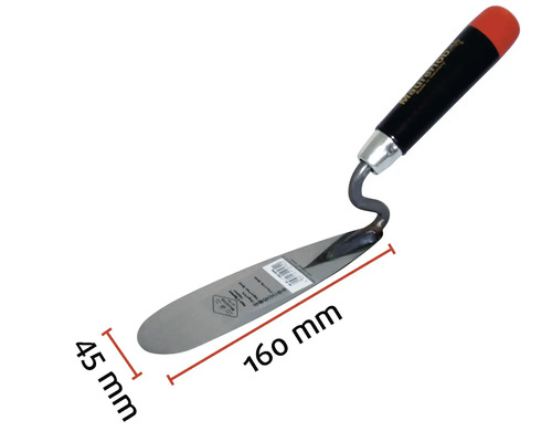 Maurerkelle mit einer Blattlänge von 160 mm und einer Blattbreite von 45 mm.