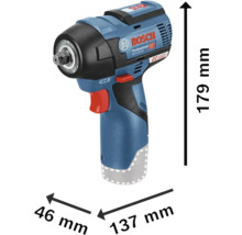 Visseuse à chocs sans fil Bosch GDS 12V-115 avec dimensions