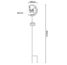 Technische Zeichnung einer Gartenleuchte mit Monddesign, Gesamthöhe 845 mm