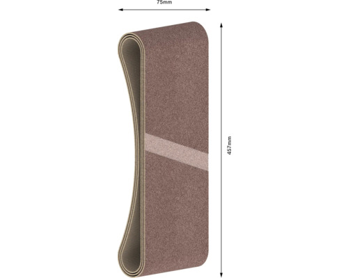 Bande abrasive de dimensions 75 mm par 457 mm