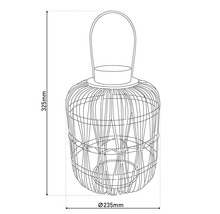 Technische Zeichnung einer Laterne mit den Maßen 325 mm Höhe und 235 mm Durchmesser.