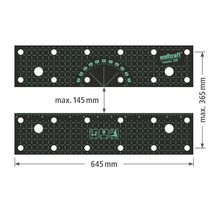 Wolfcraft Master 200 Werkbankplatte mit den Maßen maximal 365 mal 645 Millimeter und maximaler Spannweite von 145 Millimeter