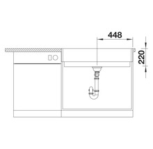 Schéma d'un évier avec dimensions