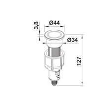 Dessin technique d'une bonde d'évier avec indication des dimensions