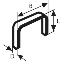 Illustration des dimensions d'un profil avec les désignations B, L et D.