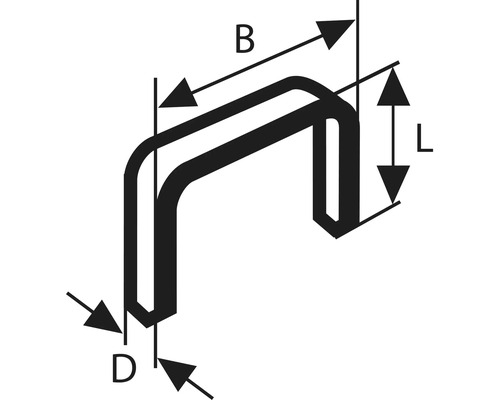 Illustration des dimensions d'un profil avec les désignations B, L et D.