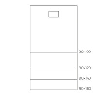 Verschiedene Duschkabinen Größen: 90x90, 90x120, 90x140, 90x160 Zentimeter