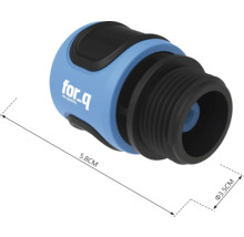 Logo For_q, Raccord de robinet d'un diamètre de 3,5 cm et d'une longueur de 5,8 cm