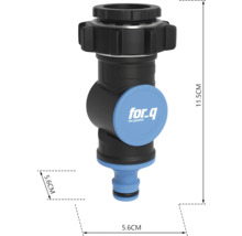 Logo For_q Raccord de robinet avec des dimensions de 11,5 x 5,6 centimètres
