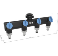 Distributeur d'eau avec quatre sorties et logo for.q