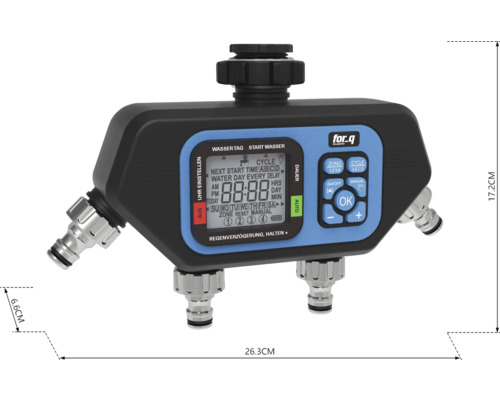 Ordinateur d'arrosage avec plusieurs connexions et affichage numérique
