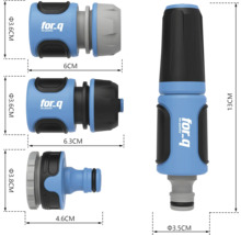 for_q Garten-Schlauchverbinder-Set mit Maßen