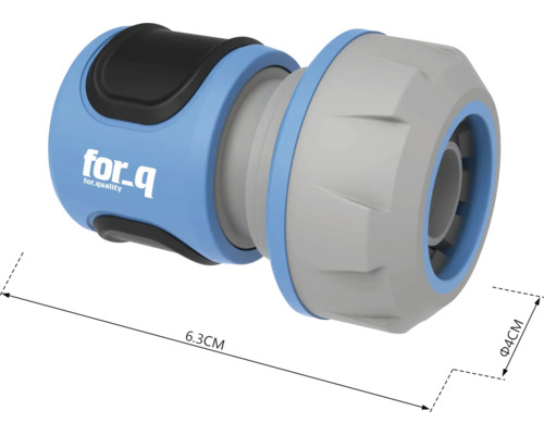 Raccord de tuyau d'arrosage avec des dimensions de 6,3 cm de longueur et 4 cm de diamètre