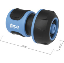 Gartenschlauchkupplung mit einer Länge von 6,3 Zentimetern und einem Durchmesser von 4 Zentimetern