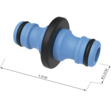 Raccord de tuyau d'arrosage mesurant 5,3 cm de long et 3,2 cm de diamètre