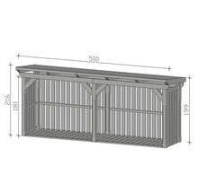 Holzlager mit Abmessungen