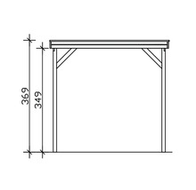 Dessin technique d'une pergola avec indications de hauteur