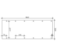 Technische Zeichnung mit Maßangaben: 860, 320, 277, 141, 71, 15.