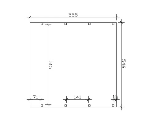 Technische Zeichnung mit Maßangaben
