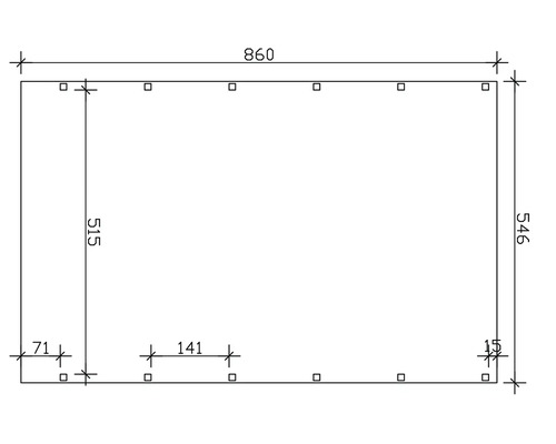 Technische Zeichnung mit Maßangaben