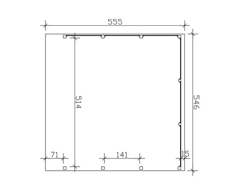 Technische Zeichnung mit Maßangaben in Millimeter