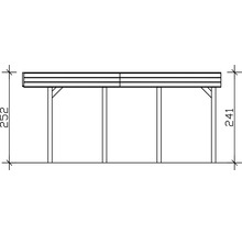Technische Zeichnung eines Carports mit Maßen.