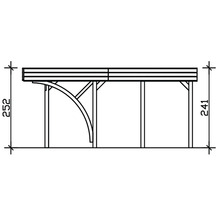 Dessin technique d'un abri de voiture avec dimensions