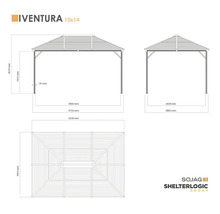 Iventura 10x14 Pavillon Abmessungen