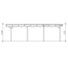 Technische Zeichnung eines Carports mit Maßangaben