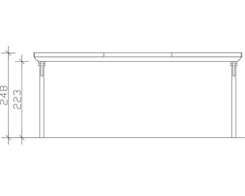 Skizze eines Tisches mit Maßen