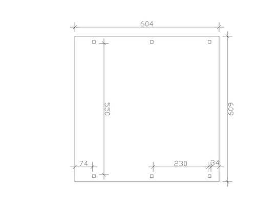 Technische Zeichnung mit Maßangaben