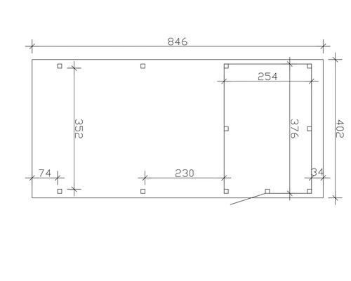 Dessin technique avec indications de dimensions en millimètres