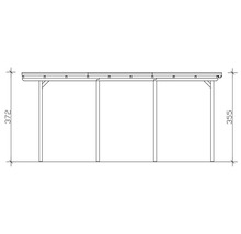 Technische Zeichnung eines Carports mit Maßangaben