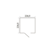 Plan d'un abri de jardin avec les dimensions 236,9 par 236,9.