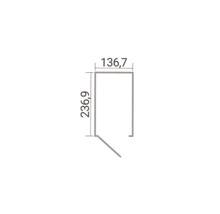 Dessin technique d'une ouverture de porte en vue de dessus avec les dimensions 136,7 et 236,9.