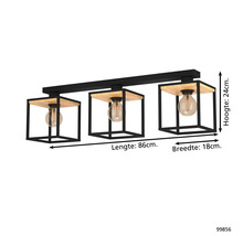 Deckenleuchte mit drei Lichtquellen in Würfelform