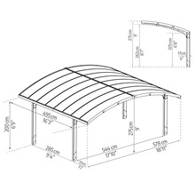 Illustration eines Carports mit Maßangaben