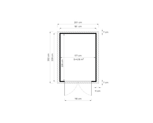 Dimensions de l'abri de jardin