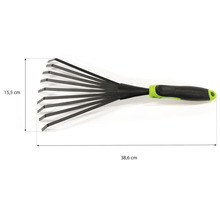 Râteau à feuilles en métal, 38,6 cm de long et 15,5 cm de large