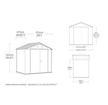 Dimensions de l'abri de jardin en centimètres