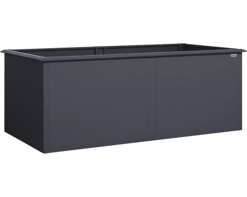 Carré potager surélevé rectangulaire WEKA en bois anthracite.
