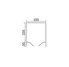 Dessin technique avec les dimensions d un élément de cadre carré d une largeur de 235 centimètres et d une hauteur de 285 centimètres