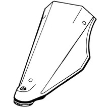 Lame de rechange pour tondeuse à gazon en métal avec plusieurs trous de fixation.