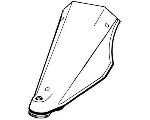 Lame de rechange pour tondeuse à gazon en métal avec plusieurs trous de fixation.